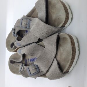 Birkenstock Cross strap sandal with comfort footbed